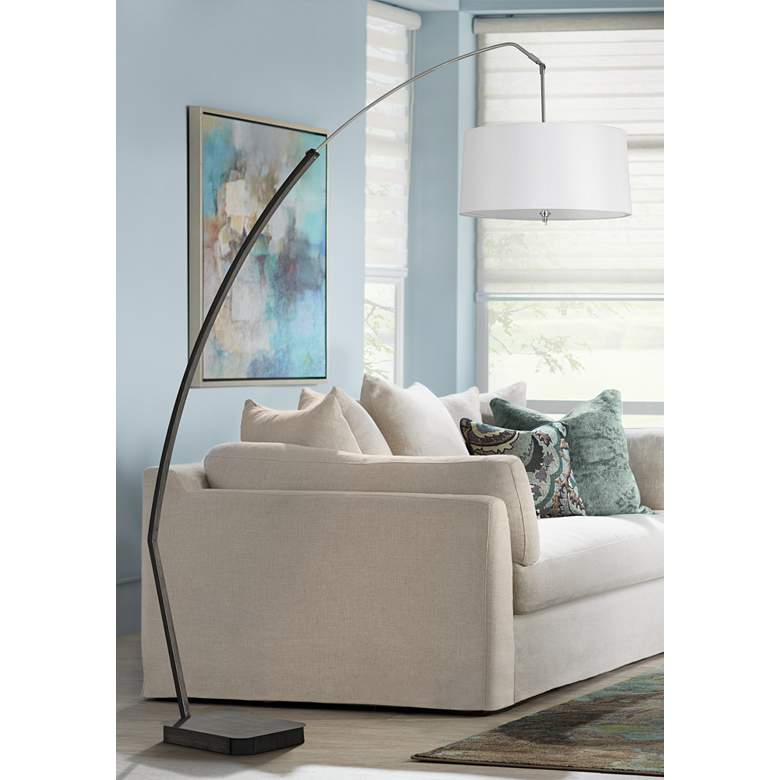 Image 1 Bahamas Matte Black Arc Floor Lamp