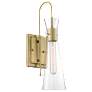 Bahari; 1 Light; Wall Sconce Fixture; Vintage Brass Finish with Clear Glass