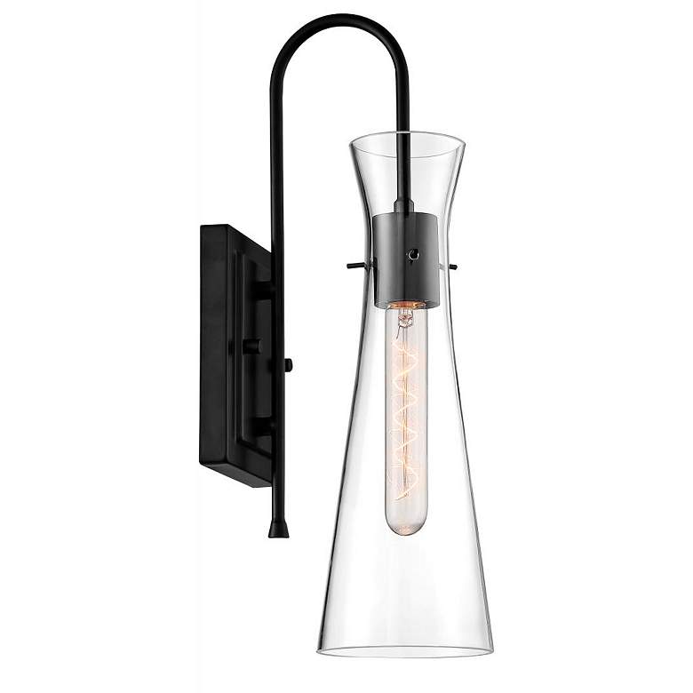 Image 3 Bahari 17 1/2" High Black Wall Sconce more views