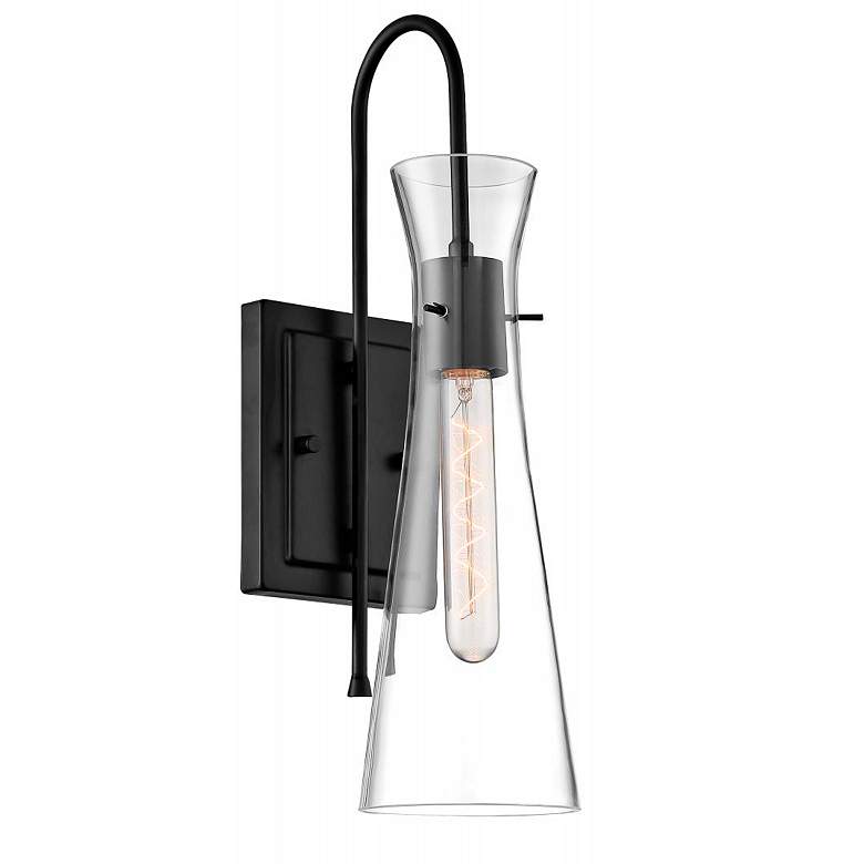 Image 4 Bahari 17 1/2" High Black Wall Sconce more views