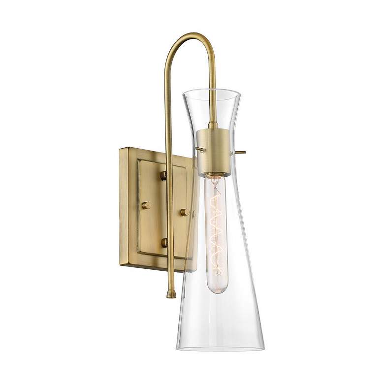 Image 2 Bahari 17 1/2" High Vintage Brass Wall Sconce more views