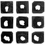 Bahati 16" Square Ebony Stain 9-Piece Wood Wall Art Set