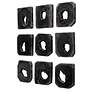 Bahati 16" Square Ebony Stain 9-Piece Wood Wall Art Set