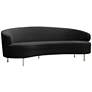 Baila 89 1/2" Wide Black Velvet Curved Sofa in scene