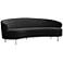 Baila 89 1/2" Wide Black Velvet Curved Sofa