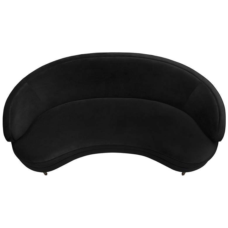 Image 5 Baila 89 1/2 inch Wide Black Velvet Curved Sofa more views