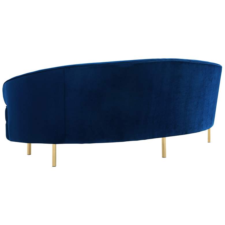 Image 6 Baila 89 1/2 inch Wide Navy Velvet Curved Sofa more views