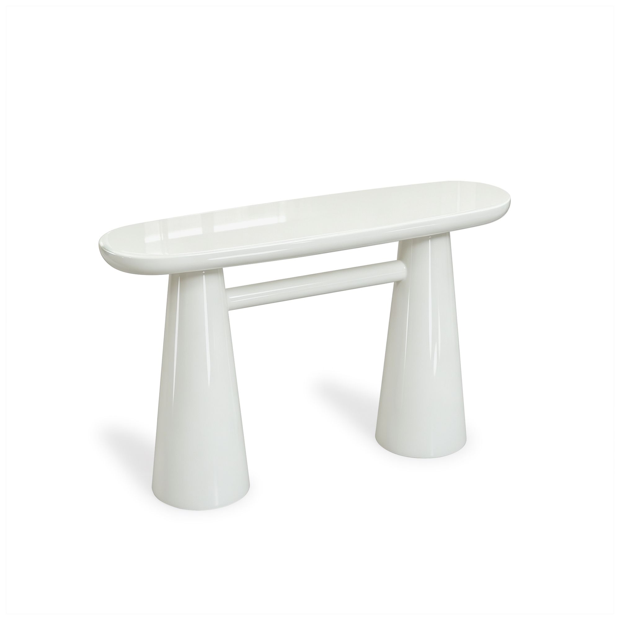 Image 3 Baila Cream Gloss Lacquer Console Table more views