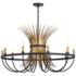 Baile 37" Wide Black And Natural Brass 10-Light Chandelier