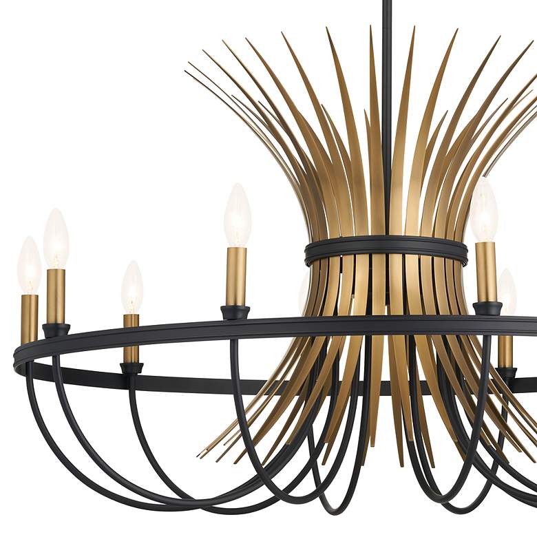 Image 5 Baile 37" Wide Black And Natural Brass 10-Light Chandelier more views