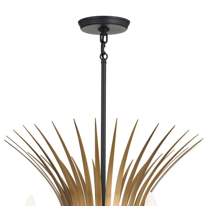 Image 6 Baile 37" Wide Black And Natural Brass 10-Light Chandelier more views