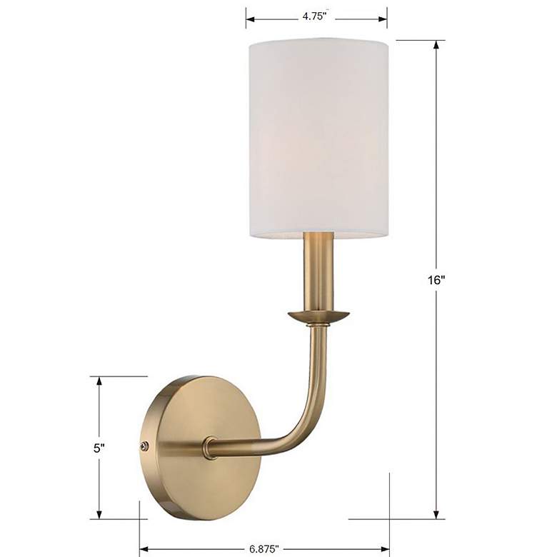 Image 4 Bailey 1 Light Aged Brass Wall Mount more views