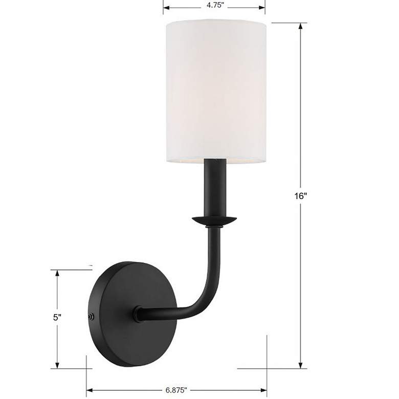 Image 4 Bailey 1 Light Matte Black Wall Mount more views