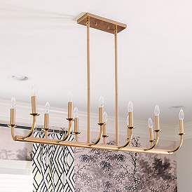 Image1 of Bailey 12 Light Aged Brass Chandelier