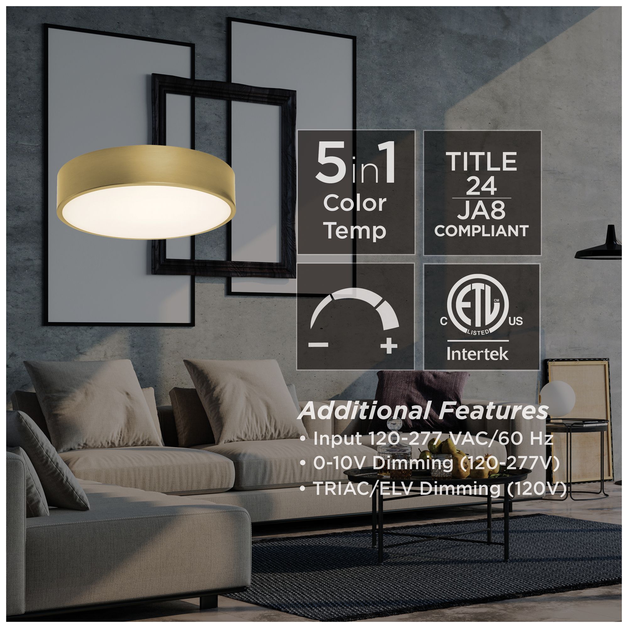 Image 7 Bailey 12" Wide Light Antique Brass LED Flush Mount more views