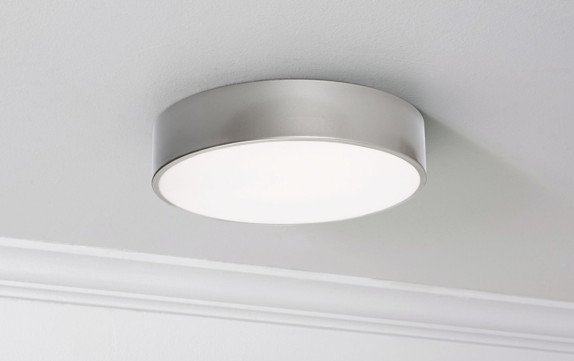 Image 3 Bailey 12" Wide Satin Nickel LED Flush Mount more views
