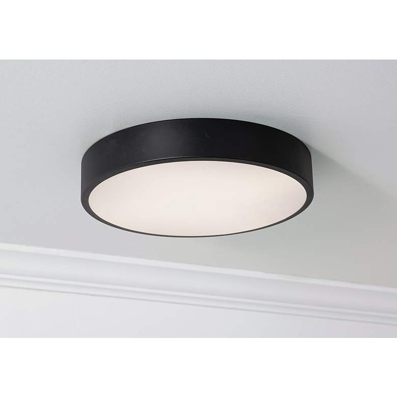 Image 3 Bailey 14" Wide Black Round LED Ceiling Light more views