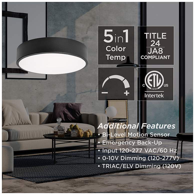 Image 5 Bailey 14" Wide Satin Nickel LED Ceiling Flush Mount more views