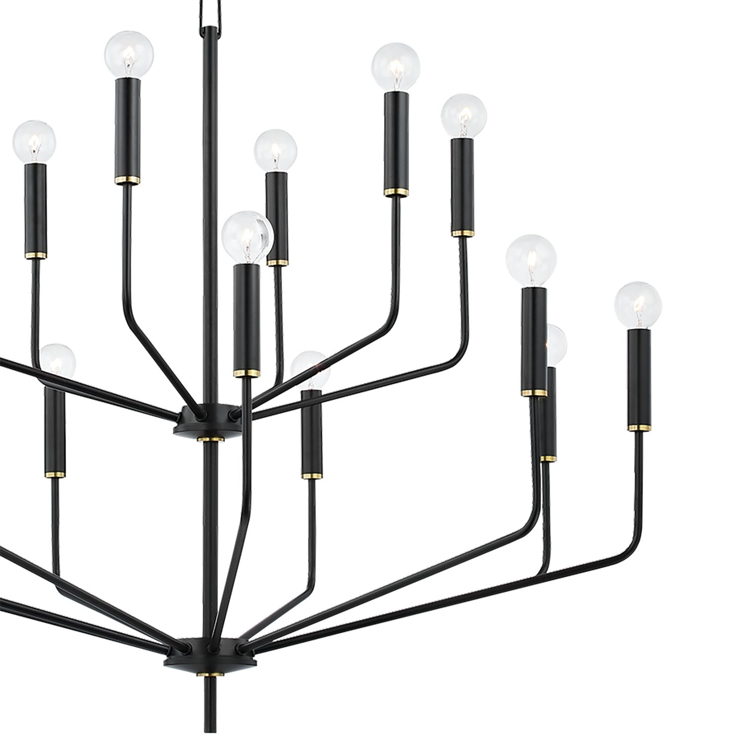 Image 2 Bailey 15 Light Chandelier Aged Brass/Soft Black more views