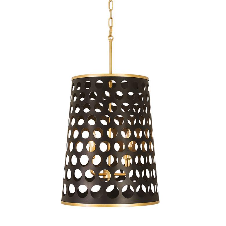 Image 2 Bailey 16 inch Wide Matte Black Gold 4-Light Pendant