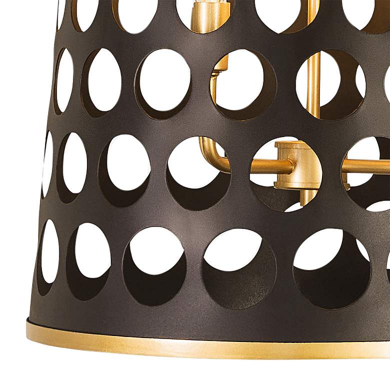 Image 3 Bailey 16" Wide Matte Black Gold 4-Light Pendant more views