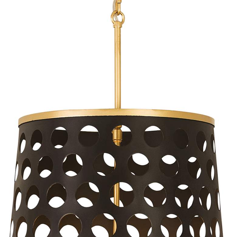 Image 4 Bailey 16" Wide Matte Black Gold 4-Light Pendant more views