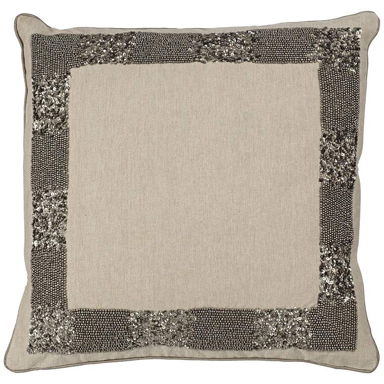 Image 1 Bailey 18 inch Square Beaded Decorative Pillow