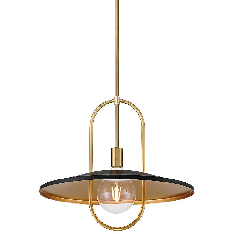 Image 2 Bailey 19" Wide Medium Black and Soft Gold LED Pendant Light