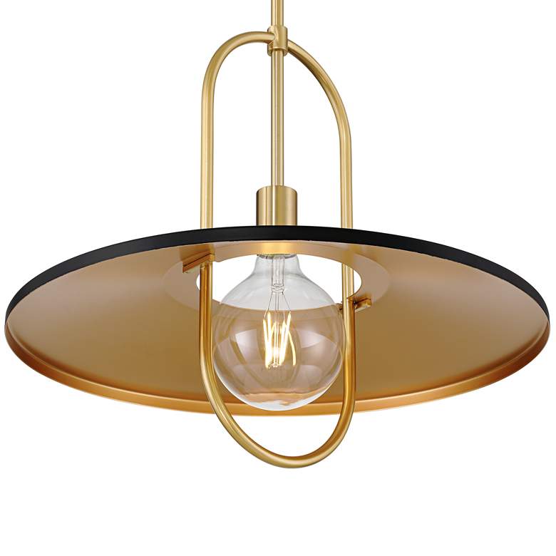 Image 3 Bailey 19" Wide Medium Black and Soft Gold LED Pendant Light more views
