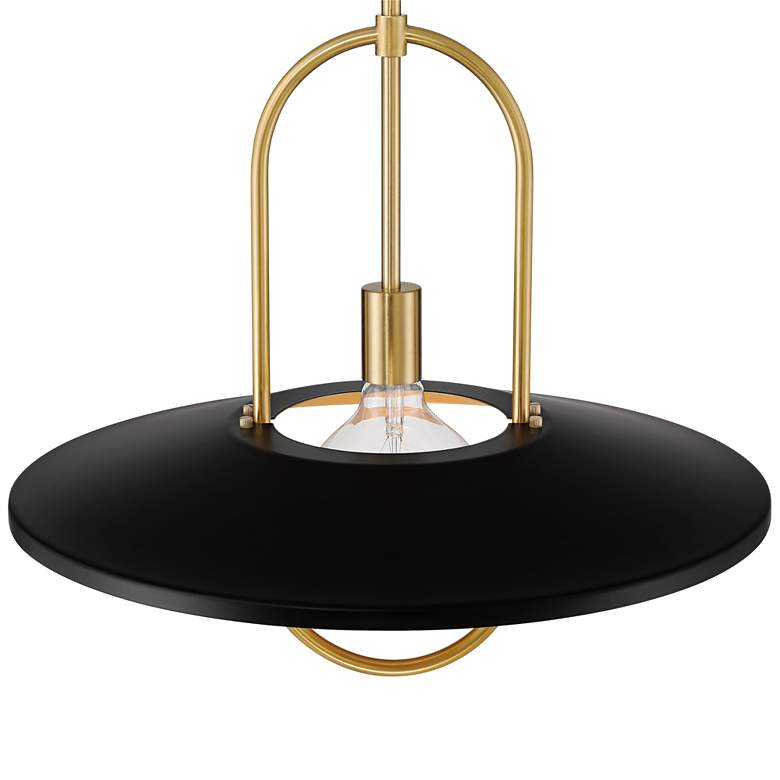 Image 4 Bailey 19" Wide Medium Black and Soft Gold LED Pendant Light more views