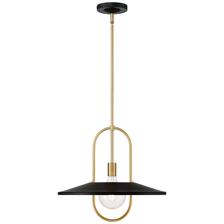 Image 6 Bailey 19" Wide Medium Black and Soft Gold LED Pendant Light more views