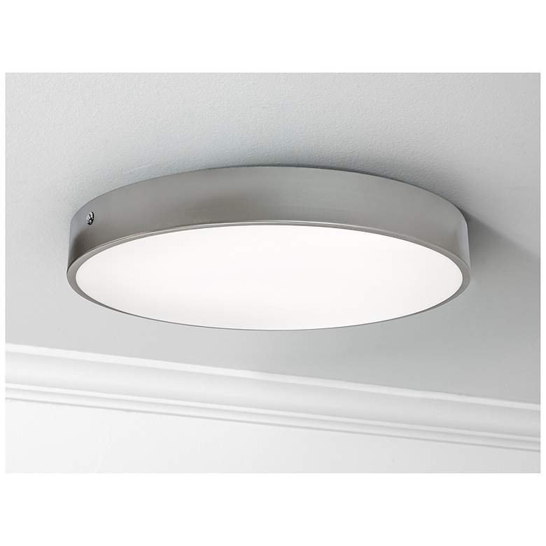 Image 1 Bailey 19" Wide Satin Nickel LED Ceiling Flush Mount