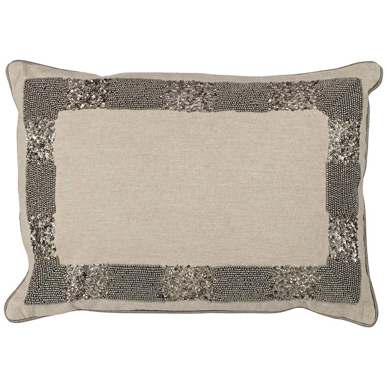 Image 1 Bailey 20 inch x 14 inch Beaded Decorative Pillow