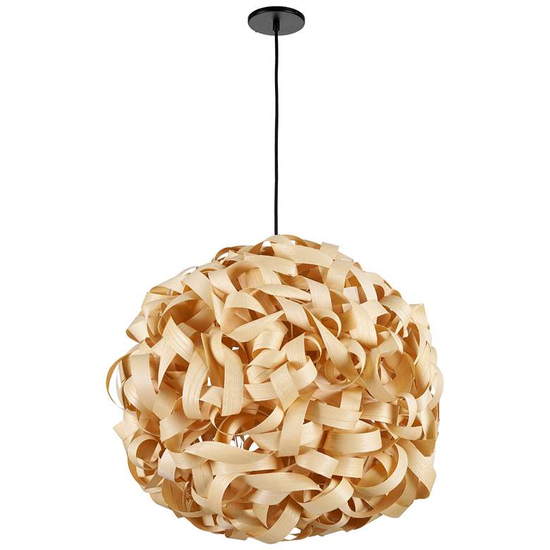 Image 1 Bailey 24" Wide Large Natural Bamboo Pendant