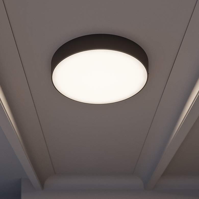 Image 2 Bailey 30" Wide Black Round LED Ceiling Light