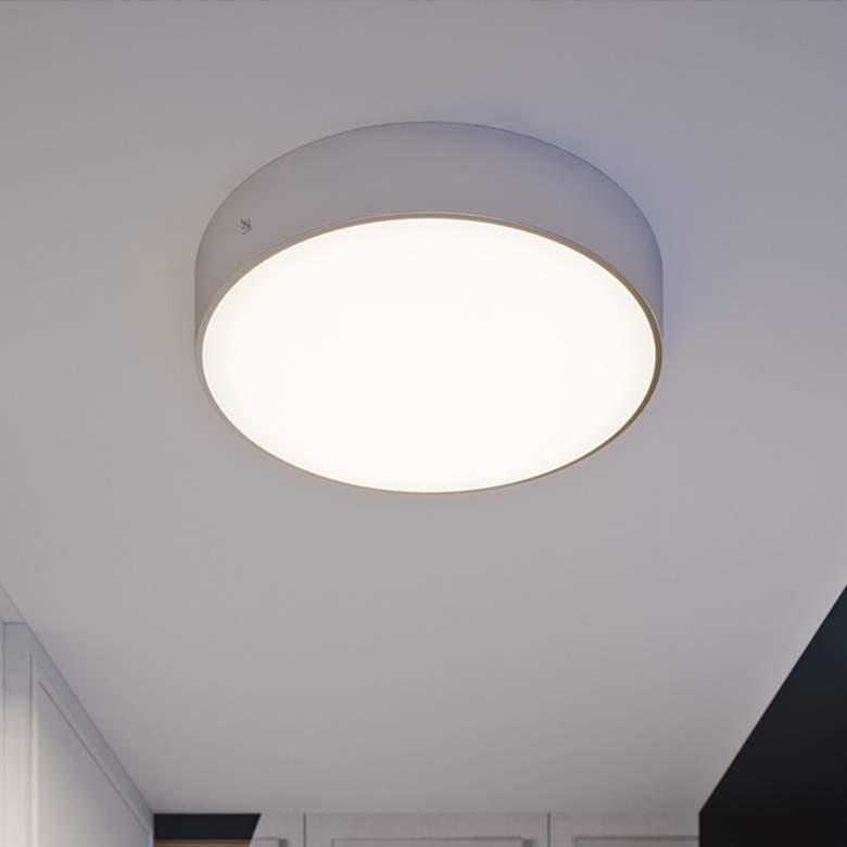 Image 1 Bailey 30" Wide Satin Nickel Round LED Ceiling Light