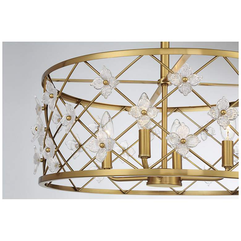 Image 6 Bailey 4-Light Convertible Semi-Flush or Pendant in Warm Brass more views