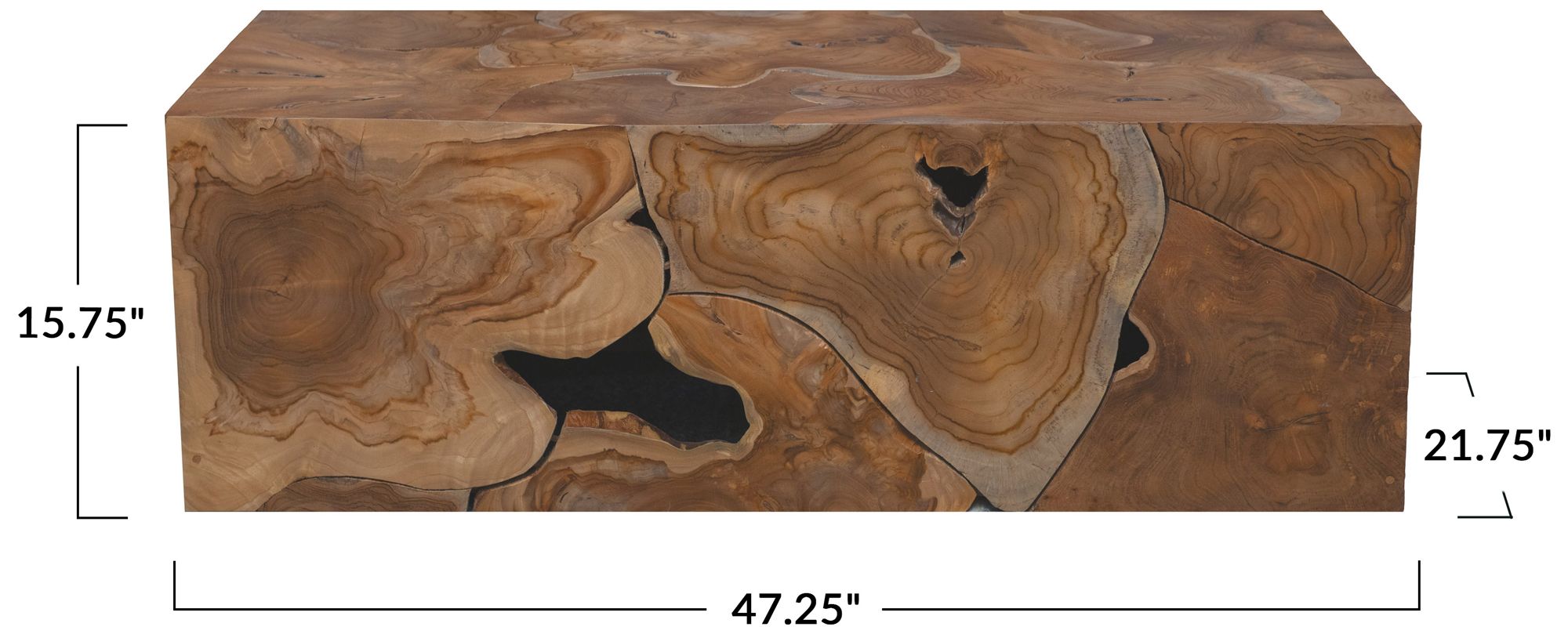 Image 3 Bailey 47 1/4" Wide Natural Teak Root Slice Coffee Table more views