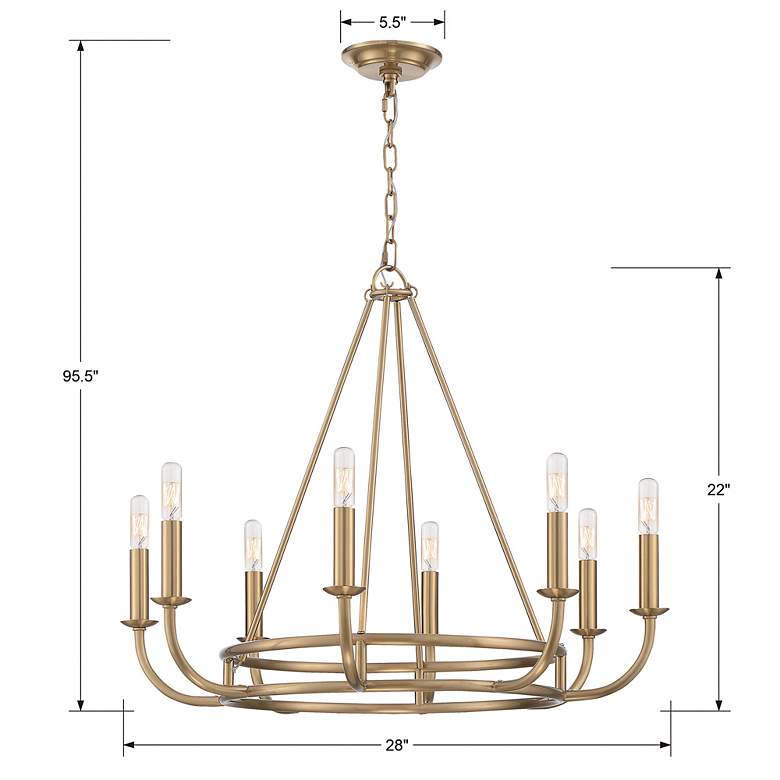 Image 6 Bailey 8 Light Aged Brass Chandelier more views