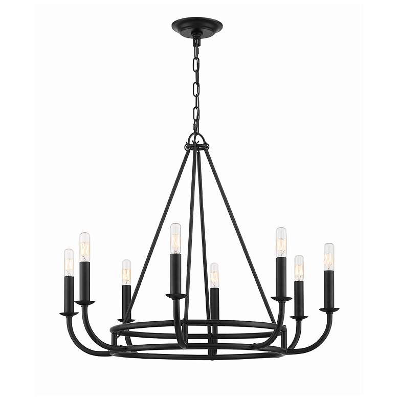 Image 2 Bailey 8 Light Matte Black Chandelier