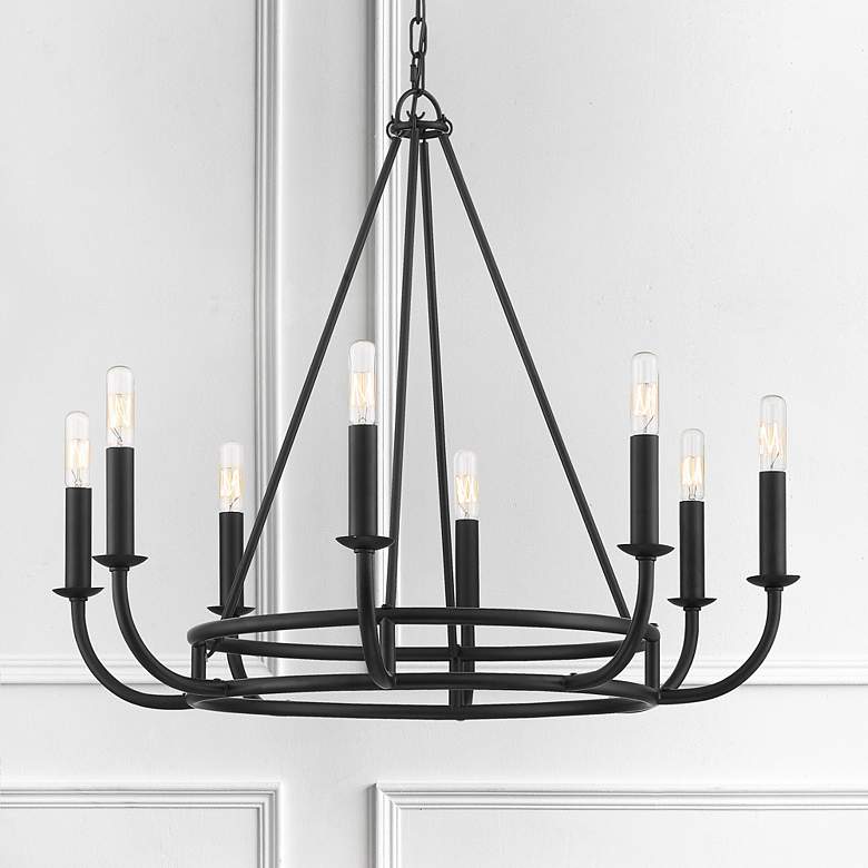 Image 1 Bailey 8 Light Matte Black Chandelier