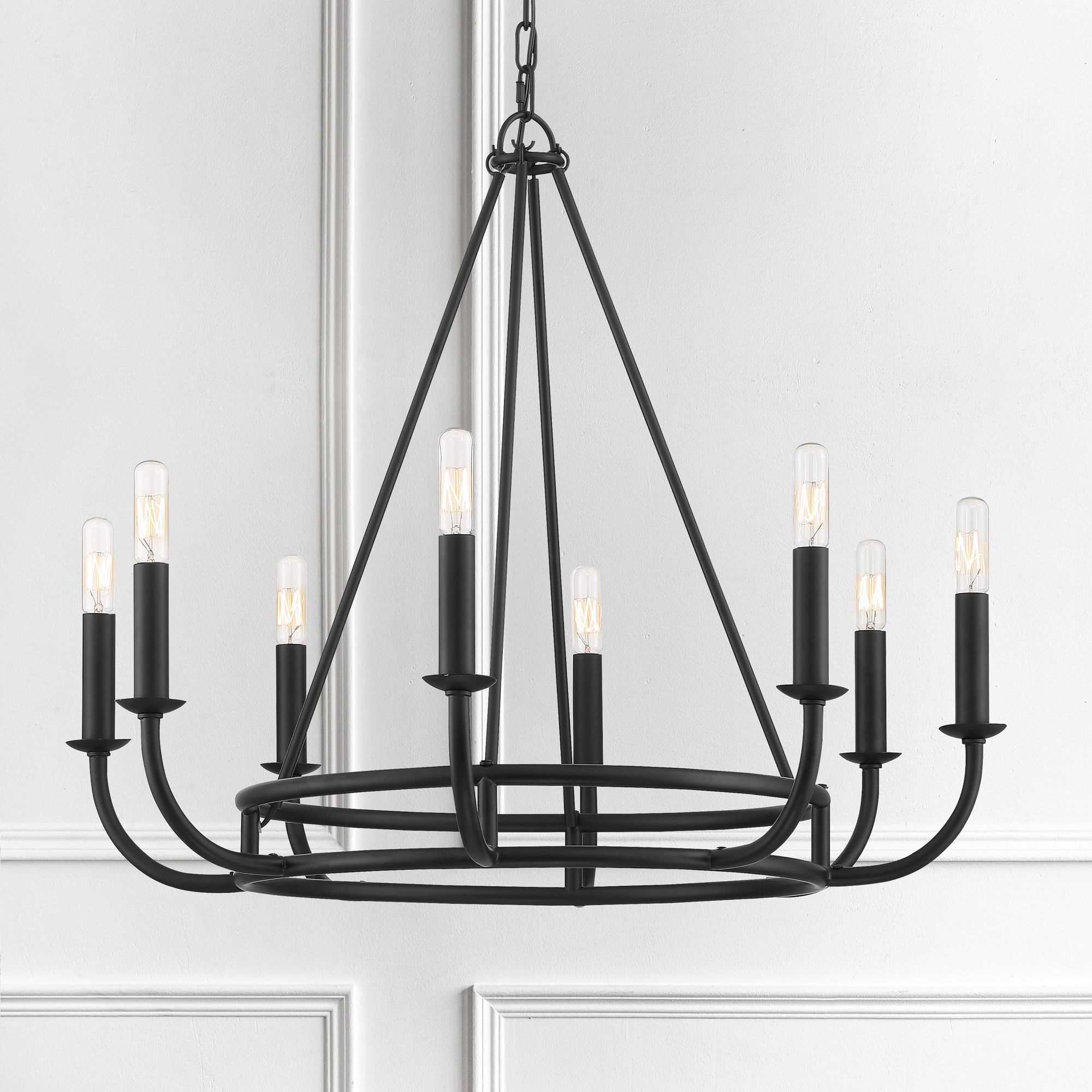 Bailey 8 Light Matte Black Chandelier