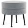 Bailey Mid-Century Modern Upholstered Ottoman in Grey with Black Feet