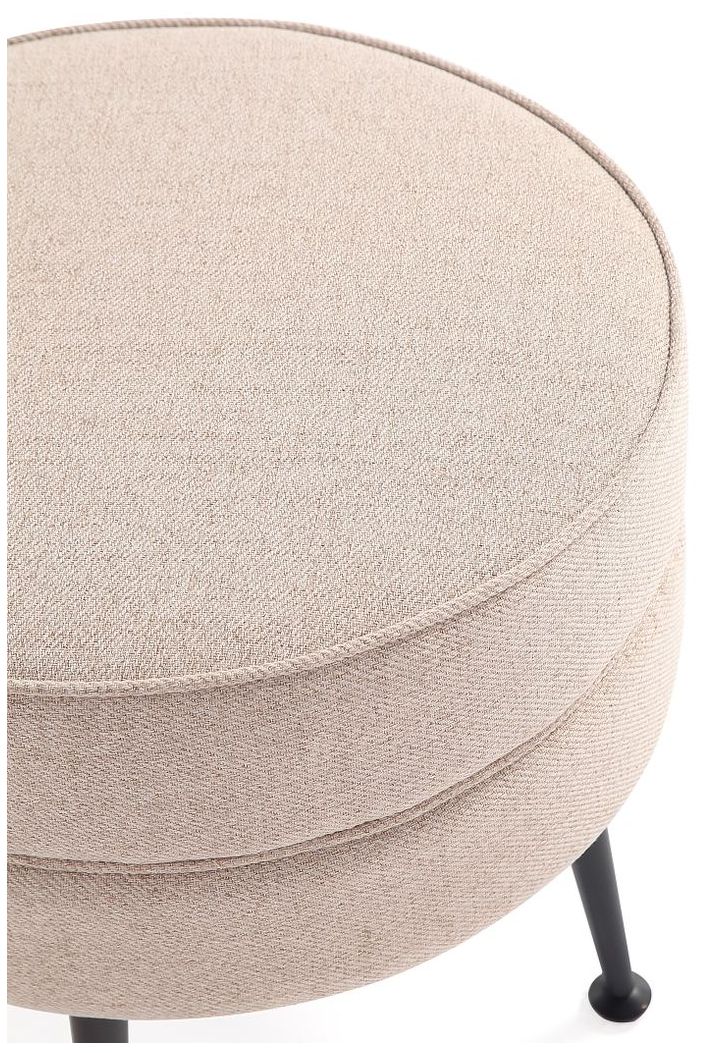 Image 6 Bailey Mid-Century Modern Upholstered Ottoman in Oatmeal  with Black Feet more views