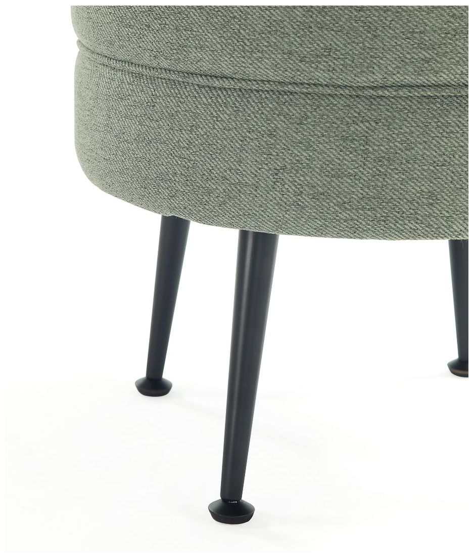 Image 5 Bailey Mid-Century Modern Upholstered Ottoman in Sage Green with Black Feet more views