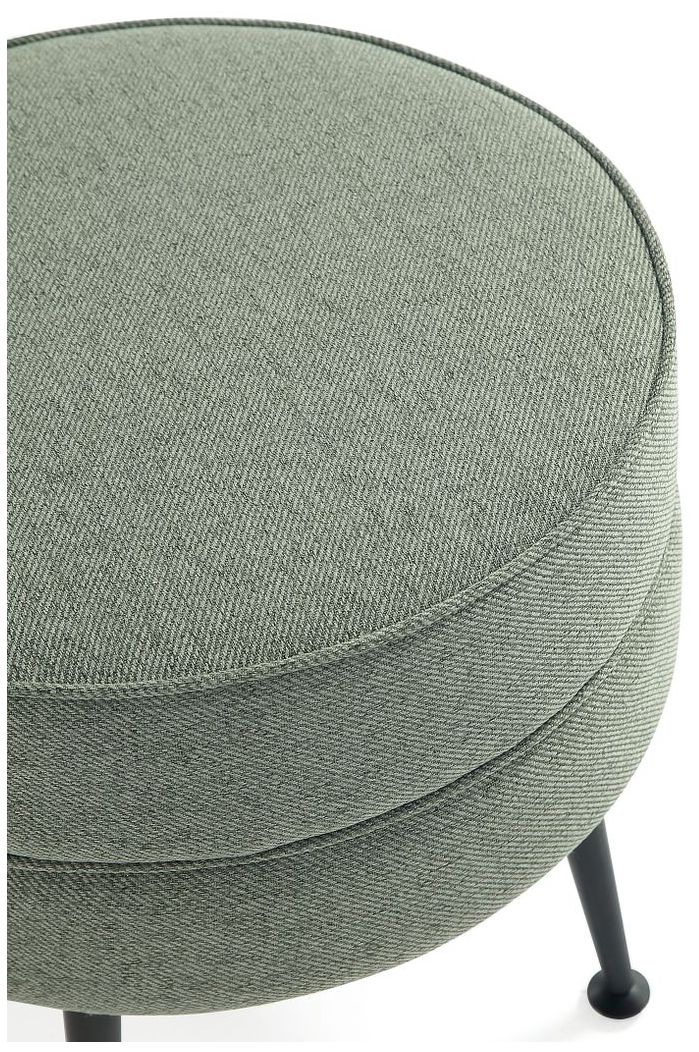 Image 6 Bailey Mid-Century Modern Upholstered Ottoman in Sage Green with Black Feet more views