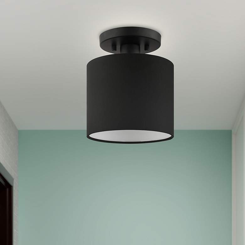 Image 1 Bainbridge 1 Light Black Semi Flush