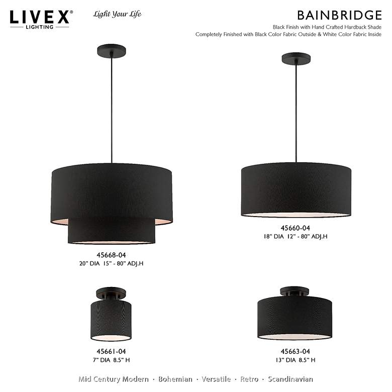Image 3 Bainbridge 1 Light Black Semi Flush more views