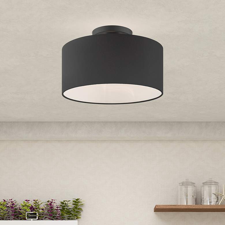Image 1 Bainbridge 1 Light Black Semi Flush