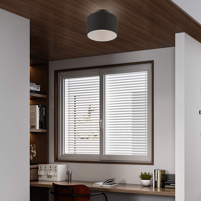Image 7 Bainbridge 1 Light Black Small Semi-Flush more views